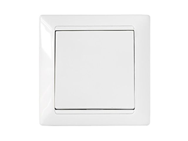 Выключатель 1 клав. (скрытый, 10А) проходной белый, Стиль, Bylectrica
