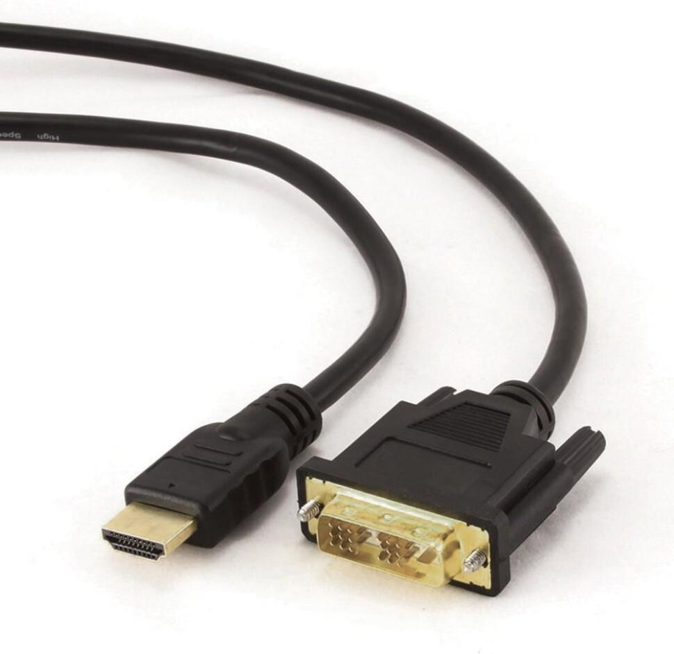 Кабель Cablexpert HDMI-DVI CC-HDMI-DVI-6, 19M/19M, 1.8м single link черный