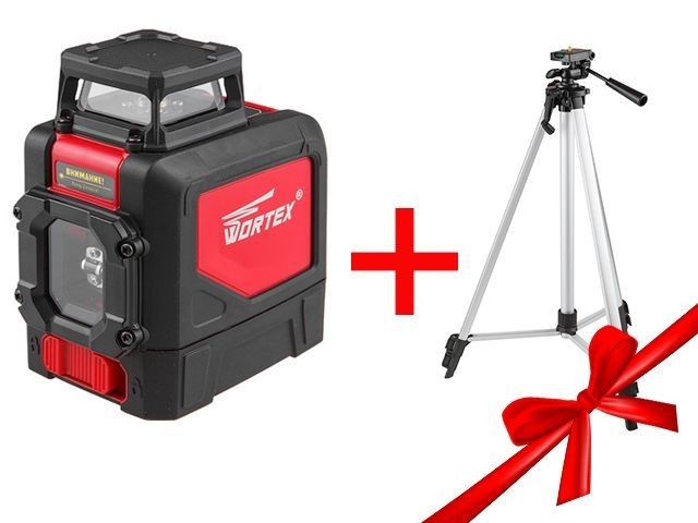 Нивелир лазерный линейный WORTEX LL 0330 X в кор. + АКЦИЯ (проекция: крест, 1 плоскость 360°, до 30 м, +/- 9.00 мм/м, резьба 1/4")