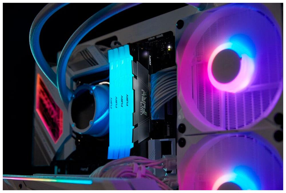 Оперативная память Kingston Fury Renegade RGB Gaming RTL DDR4 4x32GB (KF436C18RB2AK4/128)