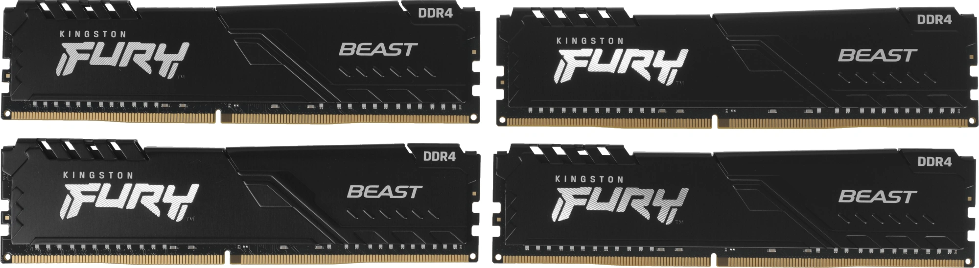Оперативная память Kingston Fury Beast 4x16GB DDR4 PC4-25600 (KF432C16BB1K4/64)