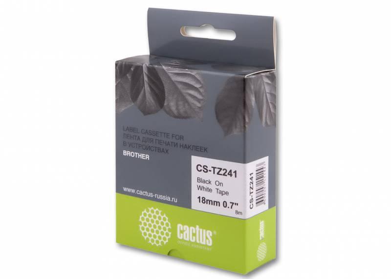 Картридж ленточный Cactus TZe-241 черный (CS-TZ241)