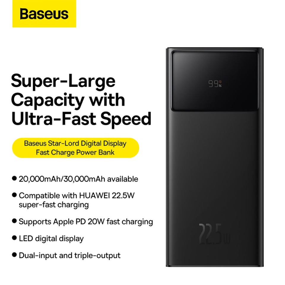 Портативное зарядное устройство Baseus PPXJ30 Black (PPXJ080101)