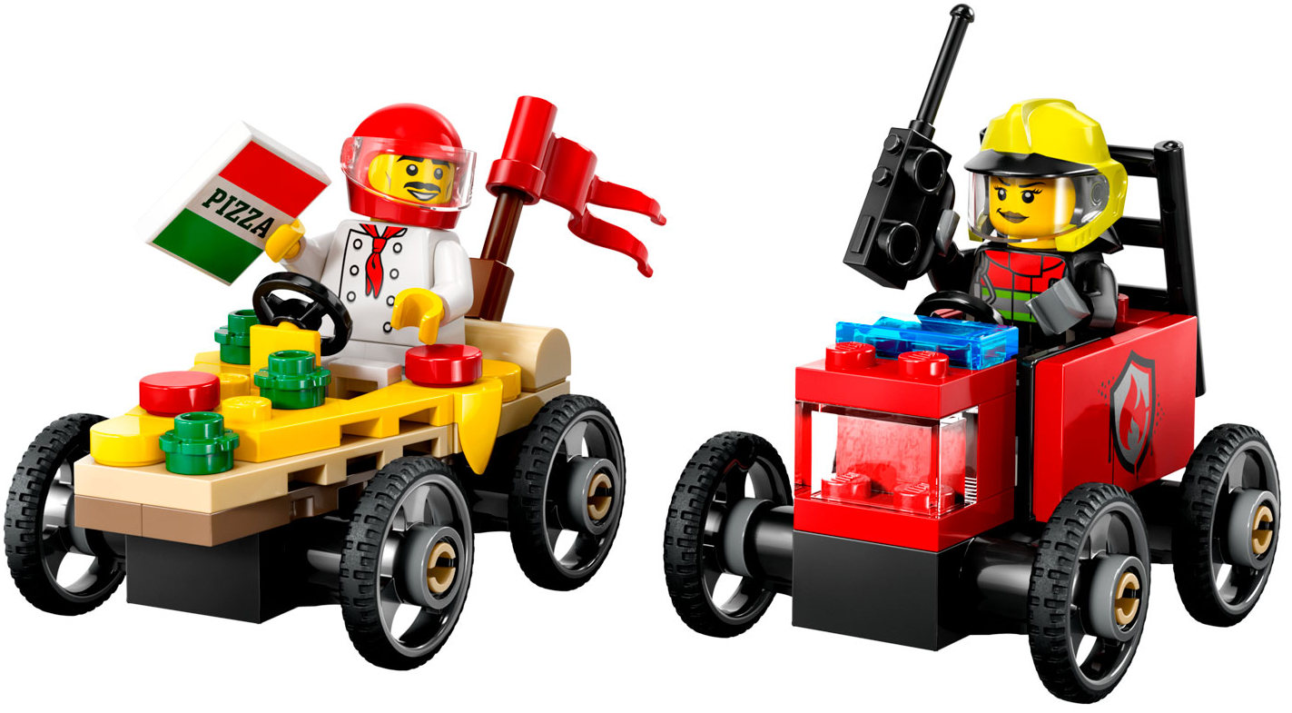 Конструктор Lego City Гоночный набор: пицца против пожарной машины (60458)