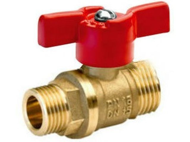 Кран шаровый стандарт. 1/2" нар.-нар. бабочка PN1,6 МПа, 11Б27п7, Цветлит (ЦРБ0062)