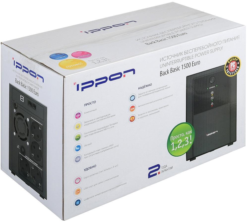 Источник бесперебойного питания Ippon Back Basic 1500 Euro
