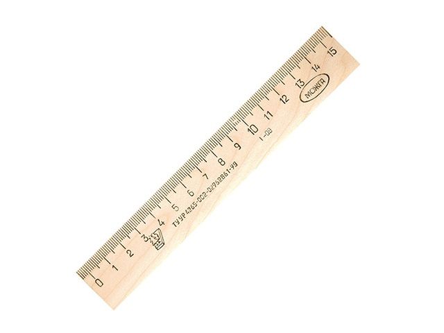 Линейка 15 см дерев. (КРАСНАЯ ЗВЕЗДА)