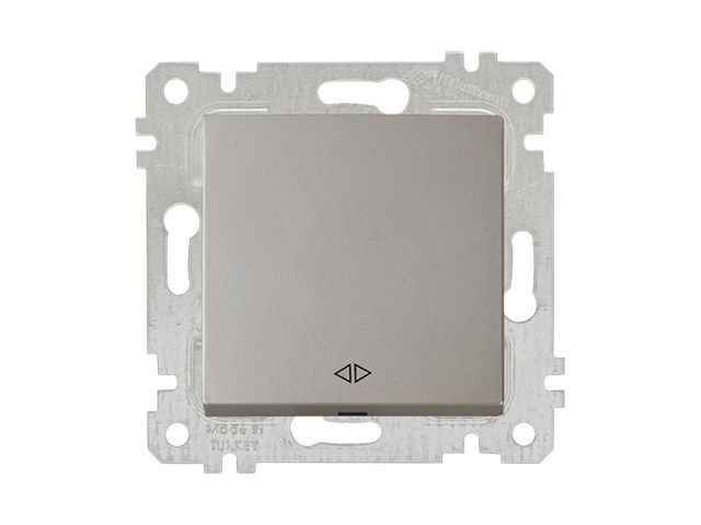 Выключатель промежуточный многопозиционный (скрытый, без рамки, пруж. зажим) титан, RITA, MUTLUSAN (10 A, 250 V, IP 20 перекрестный  (промежуточный))