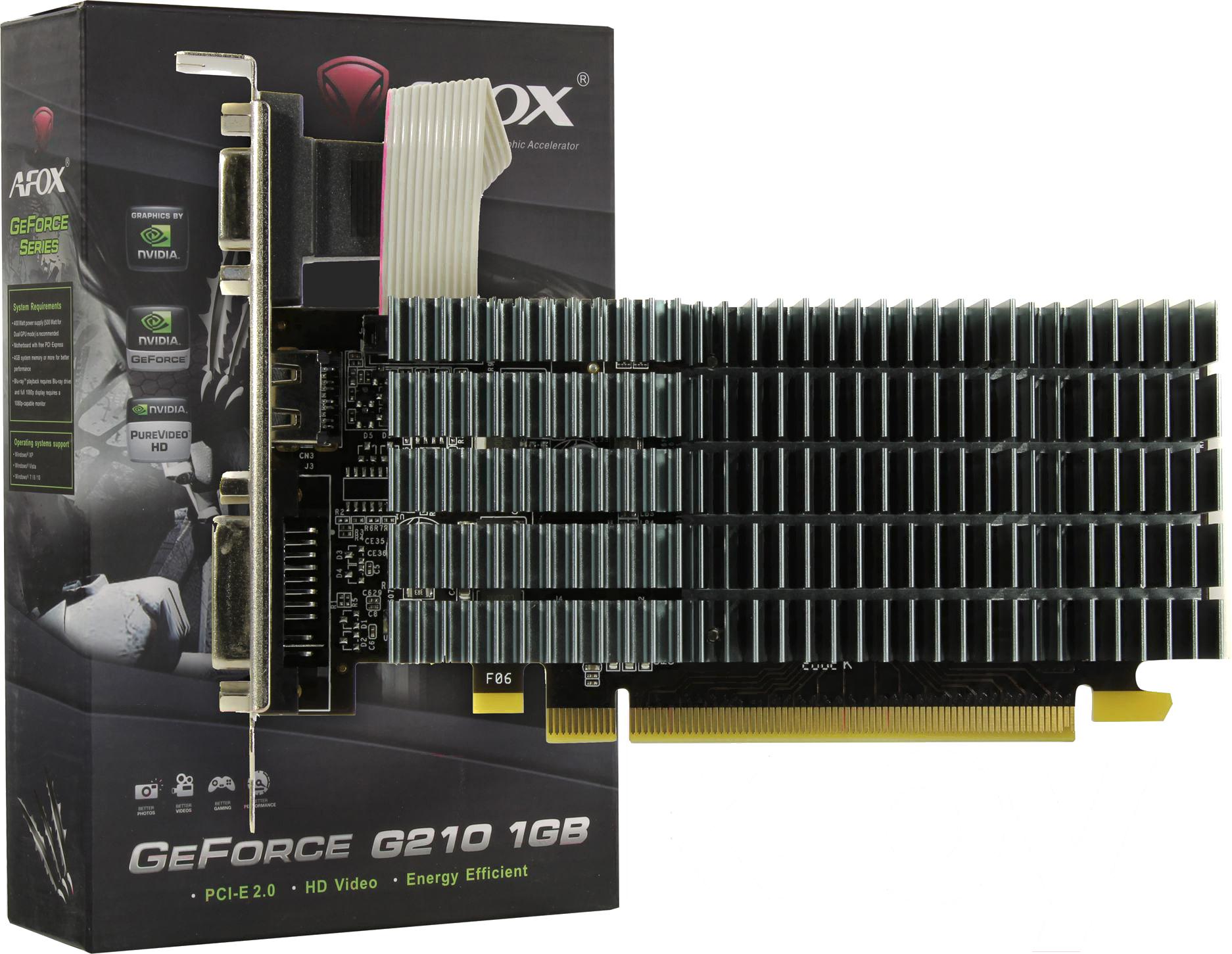 Видеокарта AFOX GeForce G210 1GB GDDR2 (AF210-1024D2LG2)