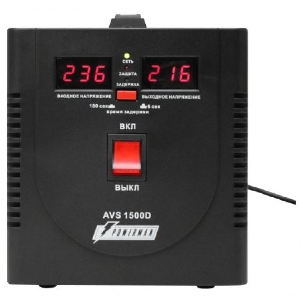 Стабилизатор напряжения PowerMan AVS 1500D Black