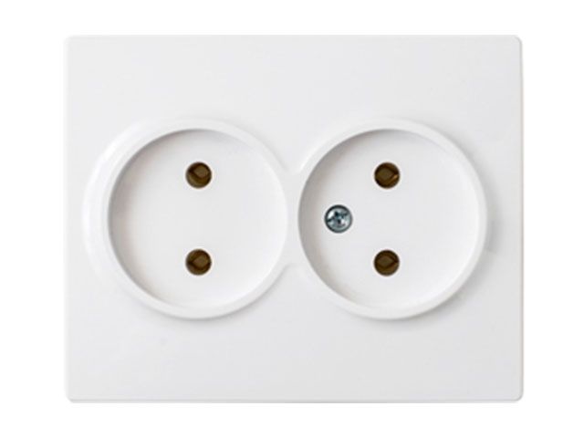 Розетка 2-ая (скрытая, б/з) белая, Мастер, BYLECTRICA (без рамки)
