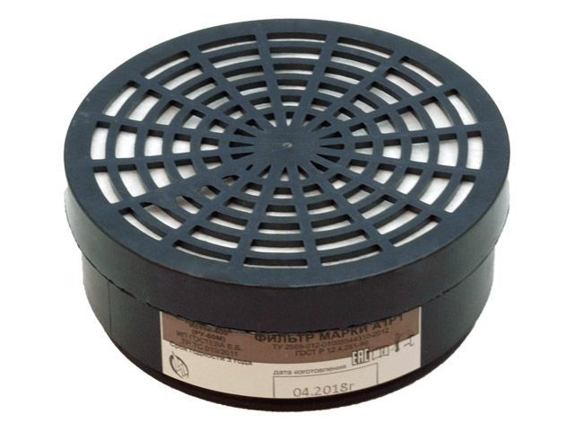 Фильтр к респиратору "Исток-400" А1Р1 (РУ-60М) инд.уп/2шт. (А1Р1 - органические газы и пары(бензол, эфиры, бензин, нитросоединения бензола, хлор- и фо