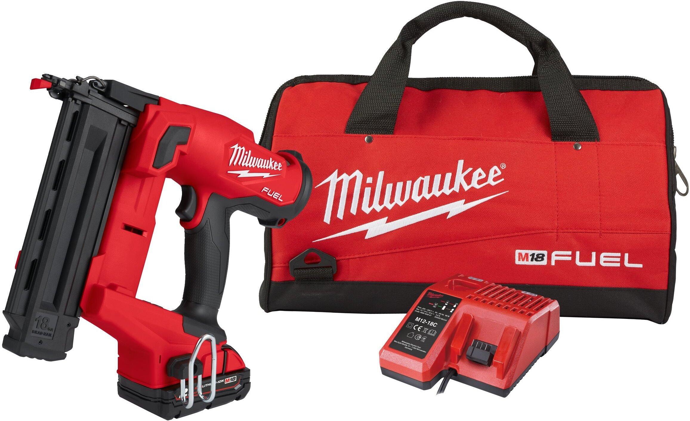 Аккумуляторный гвоздезабиватель Milwaukee M18 FN18GS-202X (4933471407)