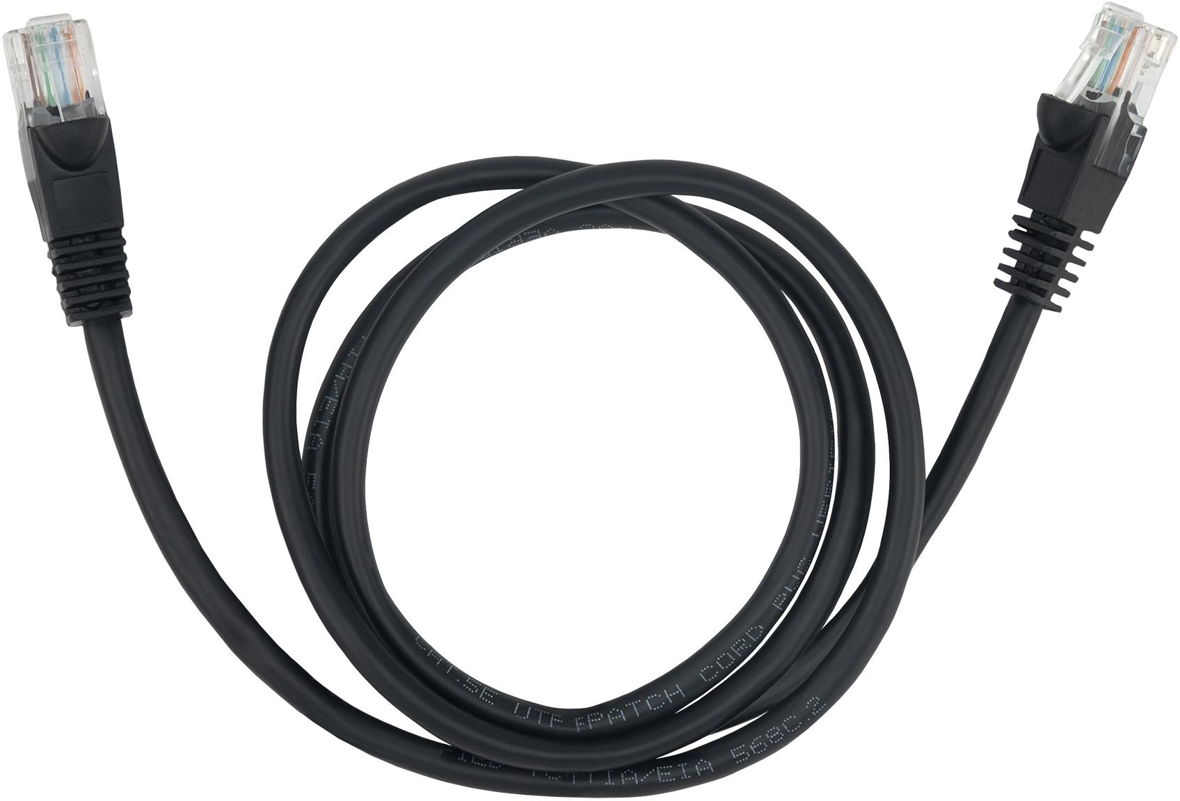 Патч-корд Buro UTP cat5E 1м черный RJ-45 (m)-RJ-45 (m)