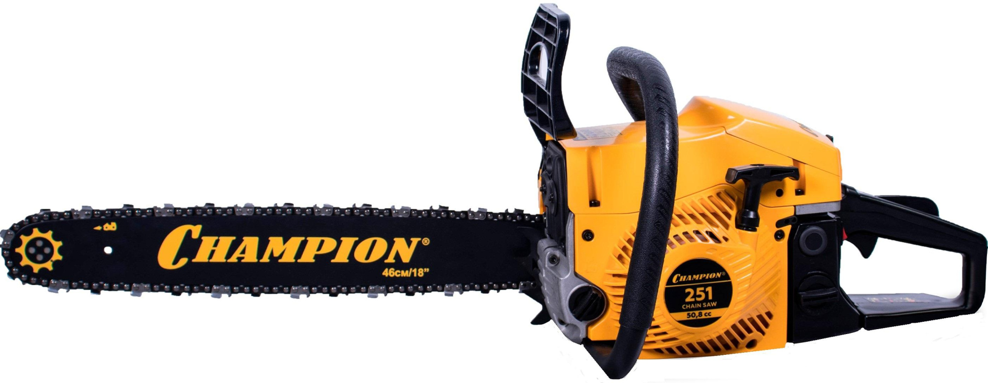 Бензопила цепная Champion 251-18 желтый